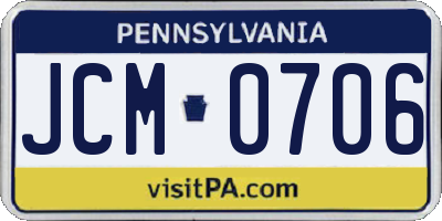 PA license plate JCM0706