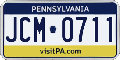 PA license plate JCM0711