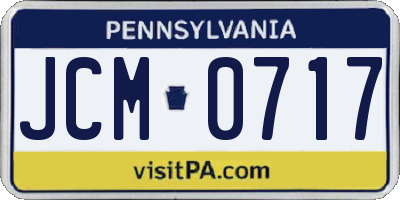PA license plate JCM0717