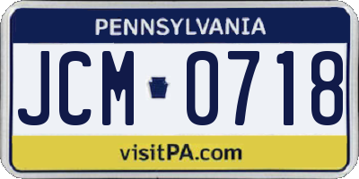 PA license plate JCM0718