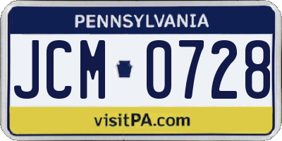 PA license plate JCM0728