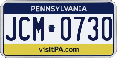 PA license plate JCM0730