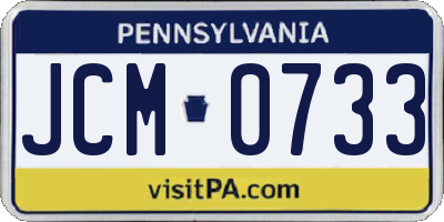 PA license plate JCM0733