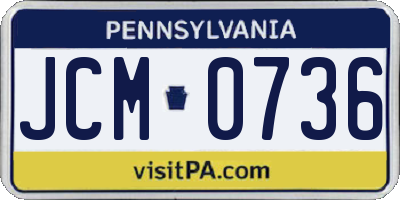PA license plate JCM0736