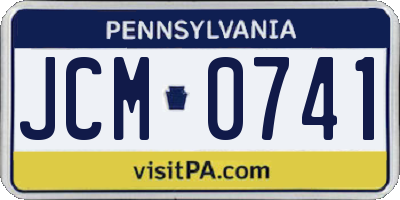 PA license plate JCM0741