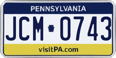 PA license plate JCM0743