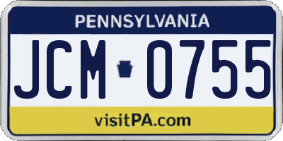 PA license plate JCM0755