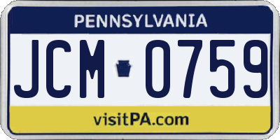 PA license plate JCM0759