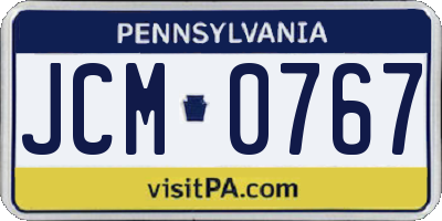 PA license plate JCM0767