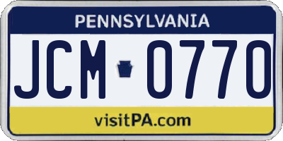 PA license plate JCM0770