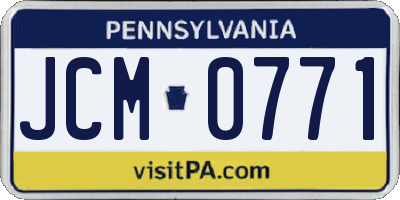 PA license plate JCM0771