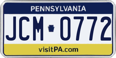 PA license plate JCM0772