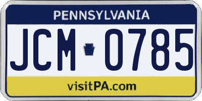 PA license plate JCM0785