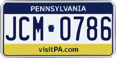 PA license plate JCM0786