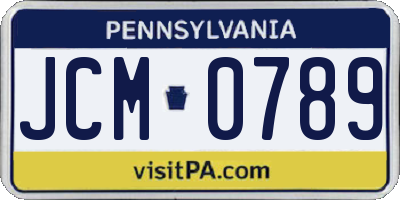 PA license plate JCM0789
