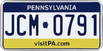 PA license plate JCM0791