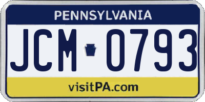 PA license plate JCM0793