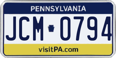 PA license plate JCM0794