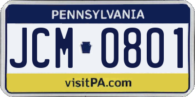 PA license plate JCM0801