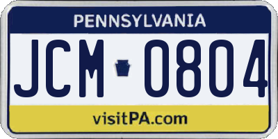 PA license plate JCM0804