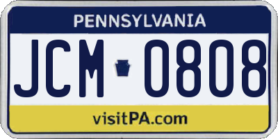PA license plate JCM0808