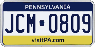 PA license plate JCM0809