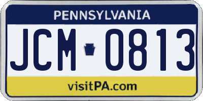 PA license plate JCM0813