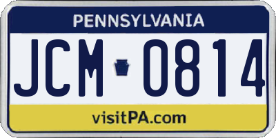 PA license plate JCM0814