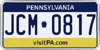 PA license plate JCM0817