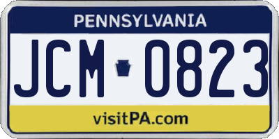 PA license plate JCM0823