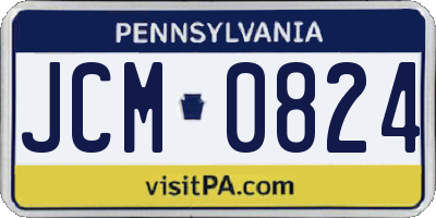 PA license plate JCM0824