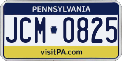 PA license plate JCM0825