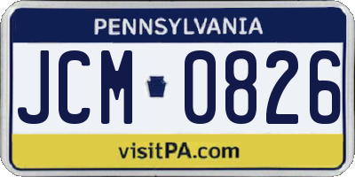 PA license plate JCM0826