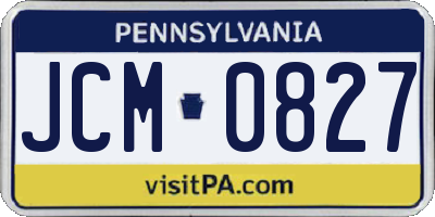 PA license plate JCM0827