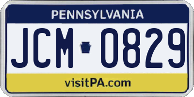 PA license plate JCM0829