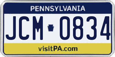 PA license plate JCM0834