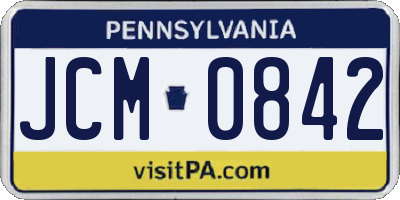 PA license plate JCM0842