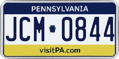 PA license plate JCM0844