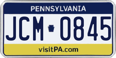PA license plate JCM0845