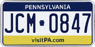 PA license plate JCM0847