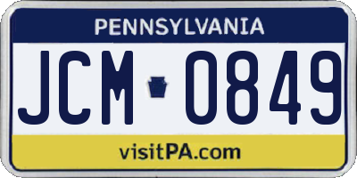 PA license plate JCM0849