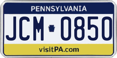 PA license plate JCM0850