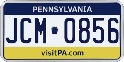 PA license plate JCM0856