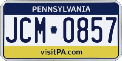 PA license plate JCM0857