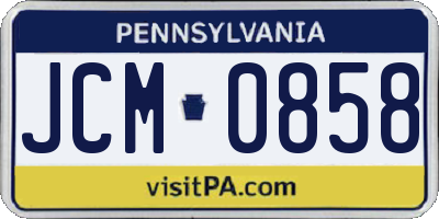 PA license plate JCM0858