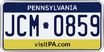 PA license plate JCM0859