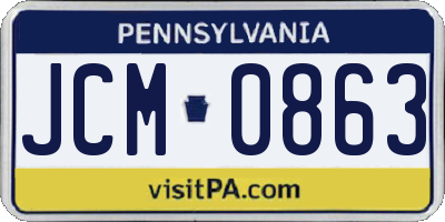 PA license plate JCM0863