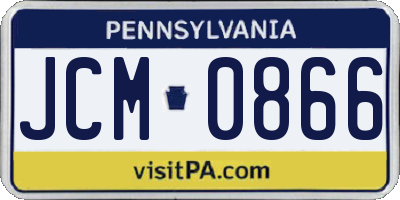 PA license plate JCM0866