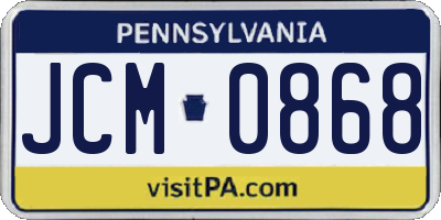 PA license plate JCM0868