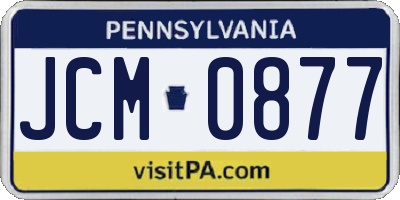 PA license plate JCM0877